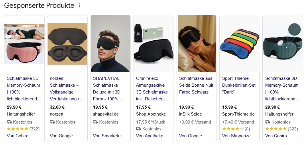 Shopping Ads - Welche Ad informiert am besten? Und welches Produkt würden Sie kaufen?
