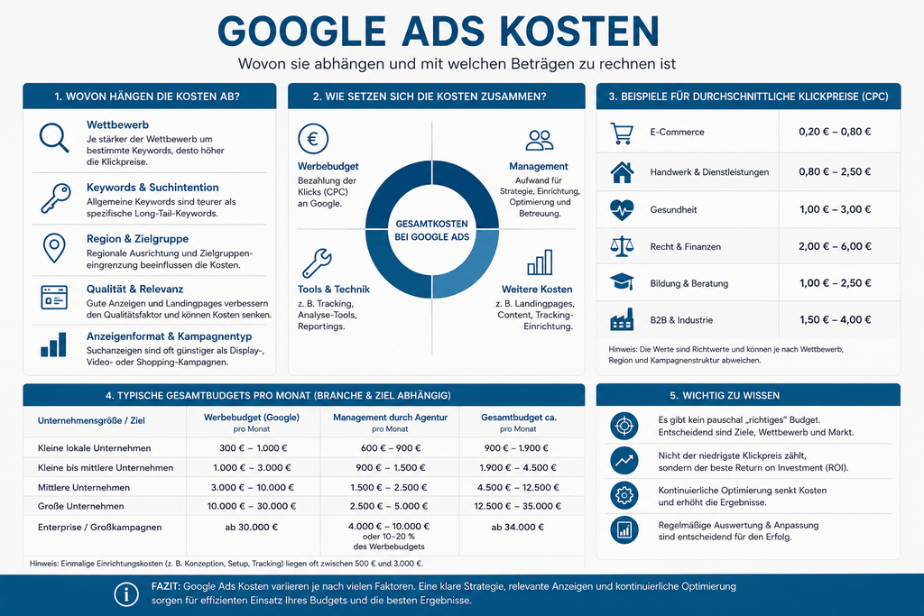 Google Ads Kosten Überblick
